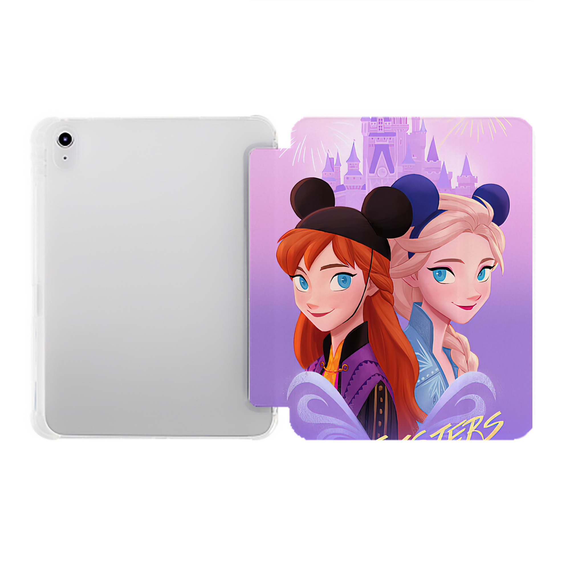 （画像用） アナと雪の女王 アンナ エルサ Frozen Anna Elsa IPad ケース ペン収納付き 三つ折りスタンド PUレザー×シリコン 対応機種9.5/10.5/10.9インチ